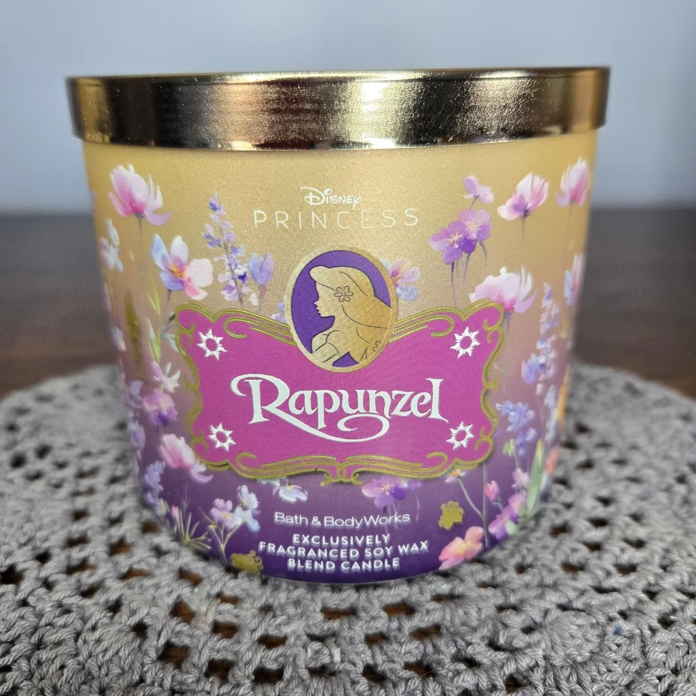 New - Disney Princess Rapunzel Candle Bath & Body Works 3-wick 14.5oz